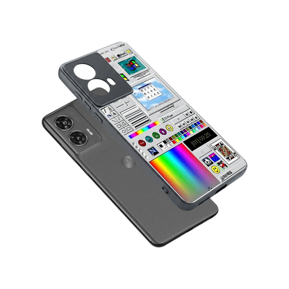 Paint Retro sleek motorola edge 50 fusion cover with tempered glass back and TPU edges