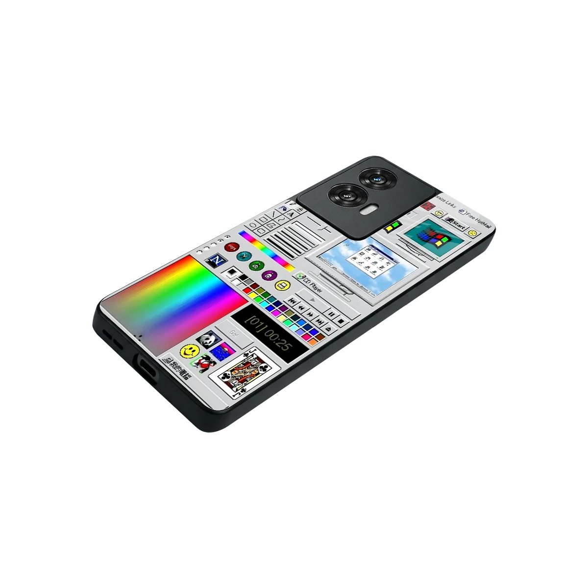 Paint Retro stylish phone case for motorola edge 50 fusion | glossy glass and slim fit