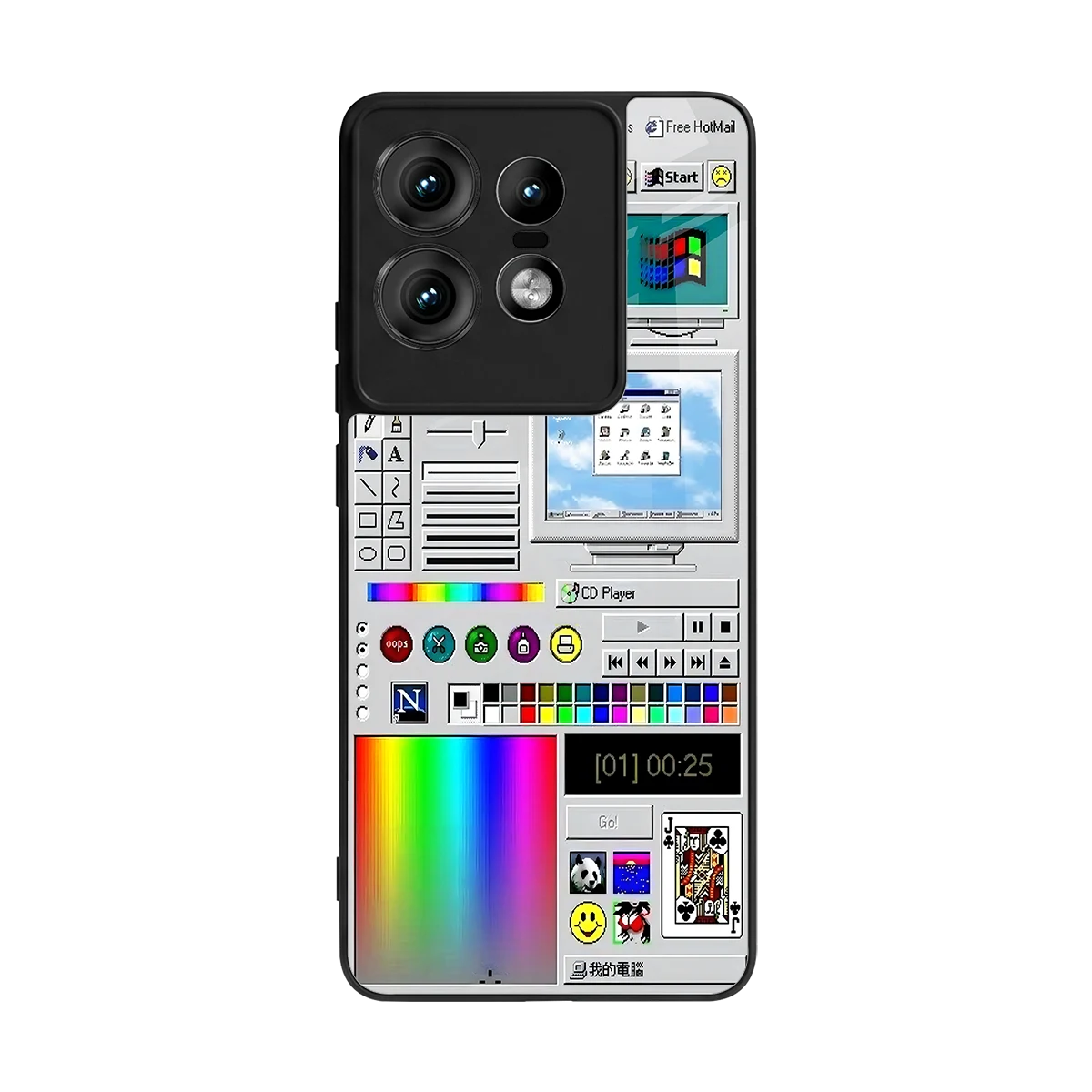 Paint Retro back phone cover | glass case for motorola edge 50 pro