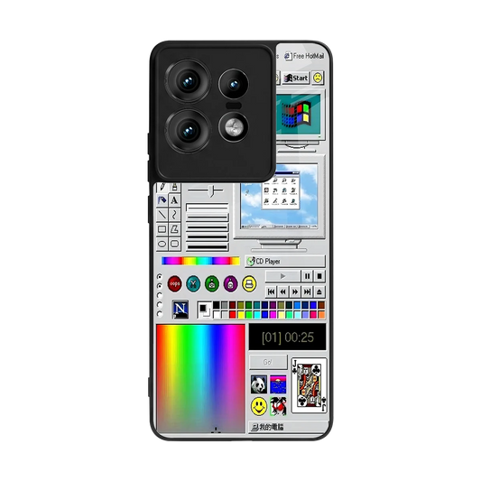 Paint Retro back phone cover | glass case for motorola edge 50 pro