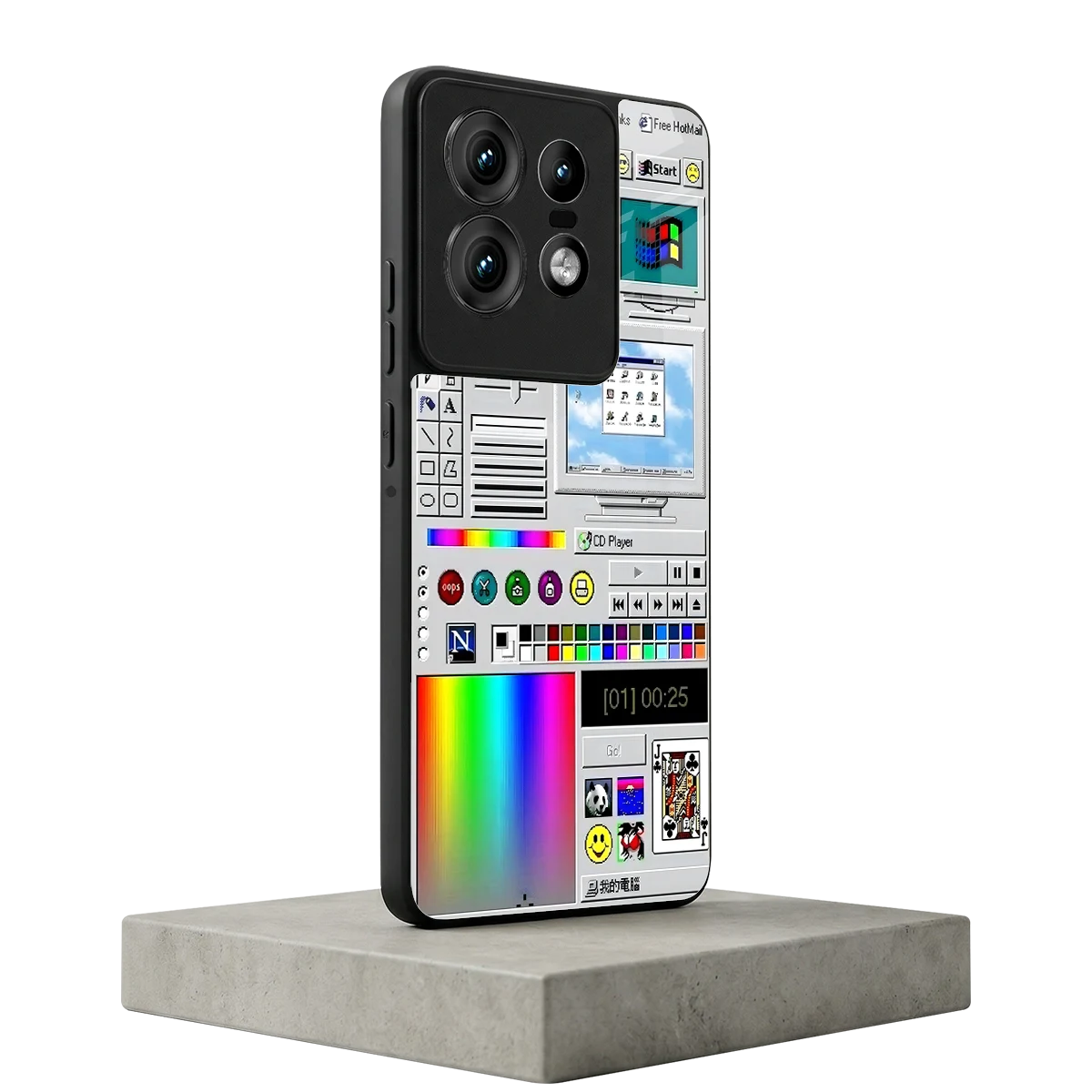 Paint Retro motorola edge 50 pro mobile cover | shockproof glass phone case