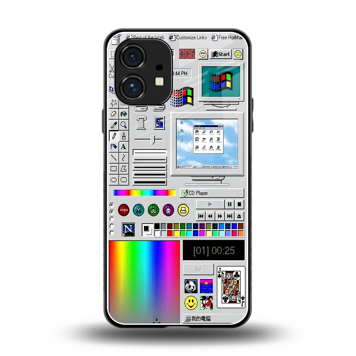 Paint Retro back phone cover | glass case for nothing phone 1