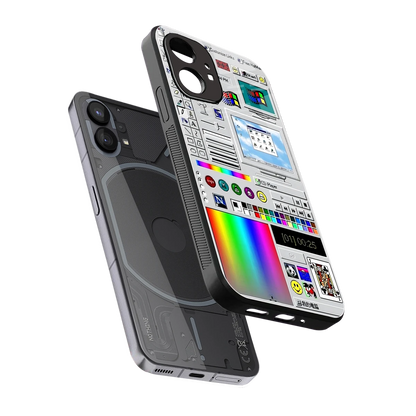 Paint Retro sleek nothing phone 1 cover with tempered glass back and TPU edges