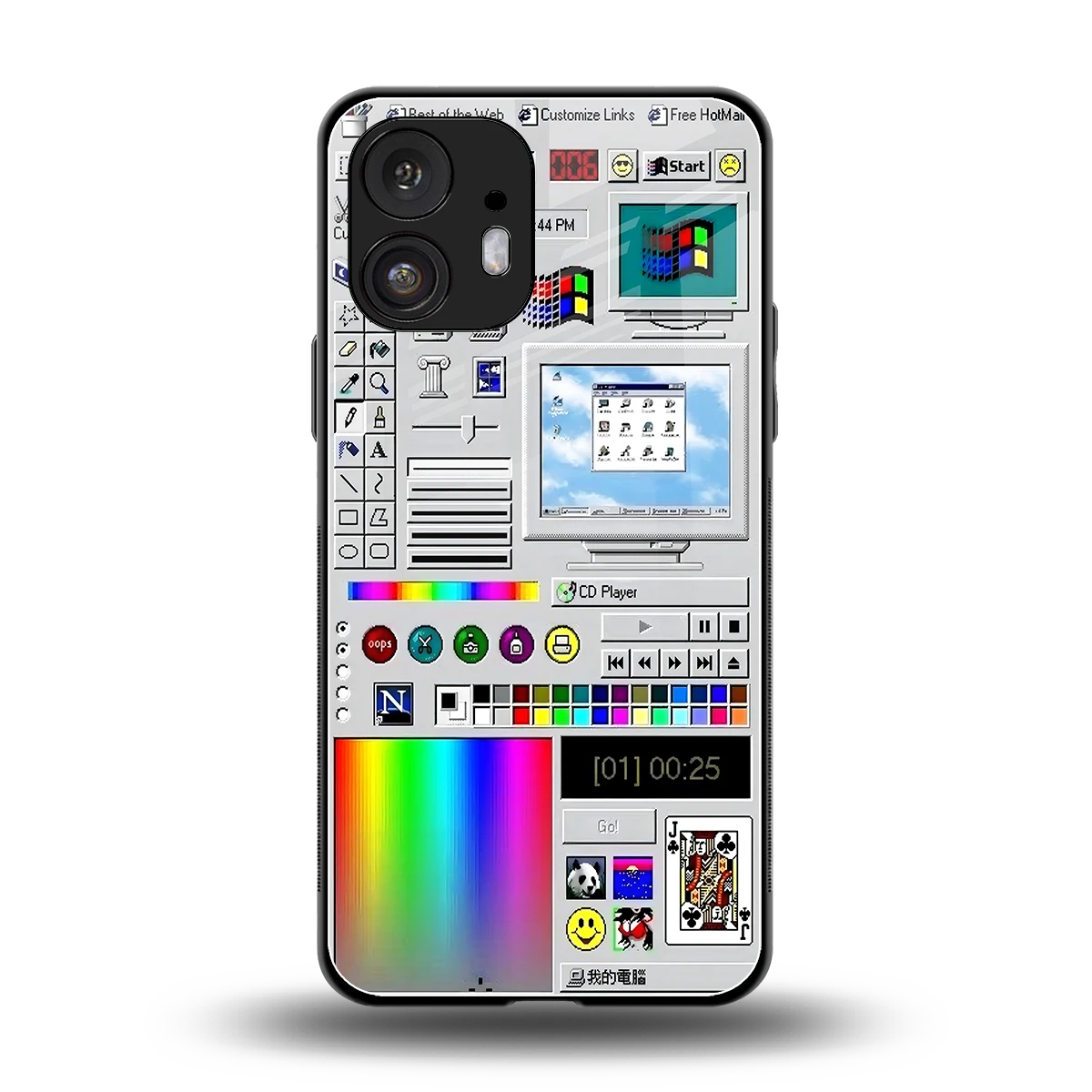 Paint Retro back phone cover | glass case for nothing phone 2