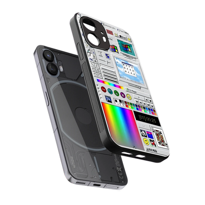 Paint Retro sleek nothing phone 2 cover with tempered glass back and TPU edges