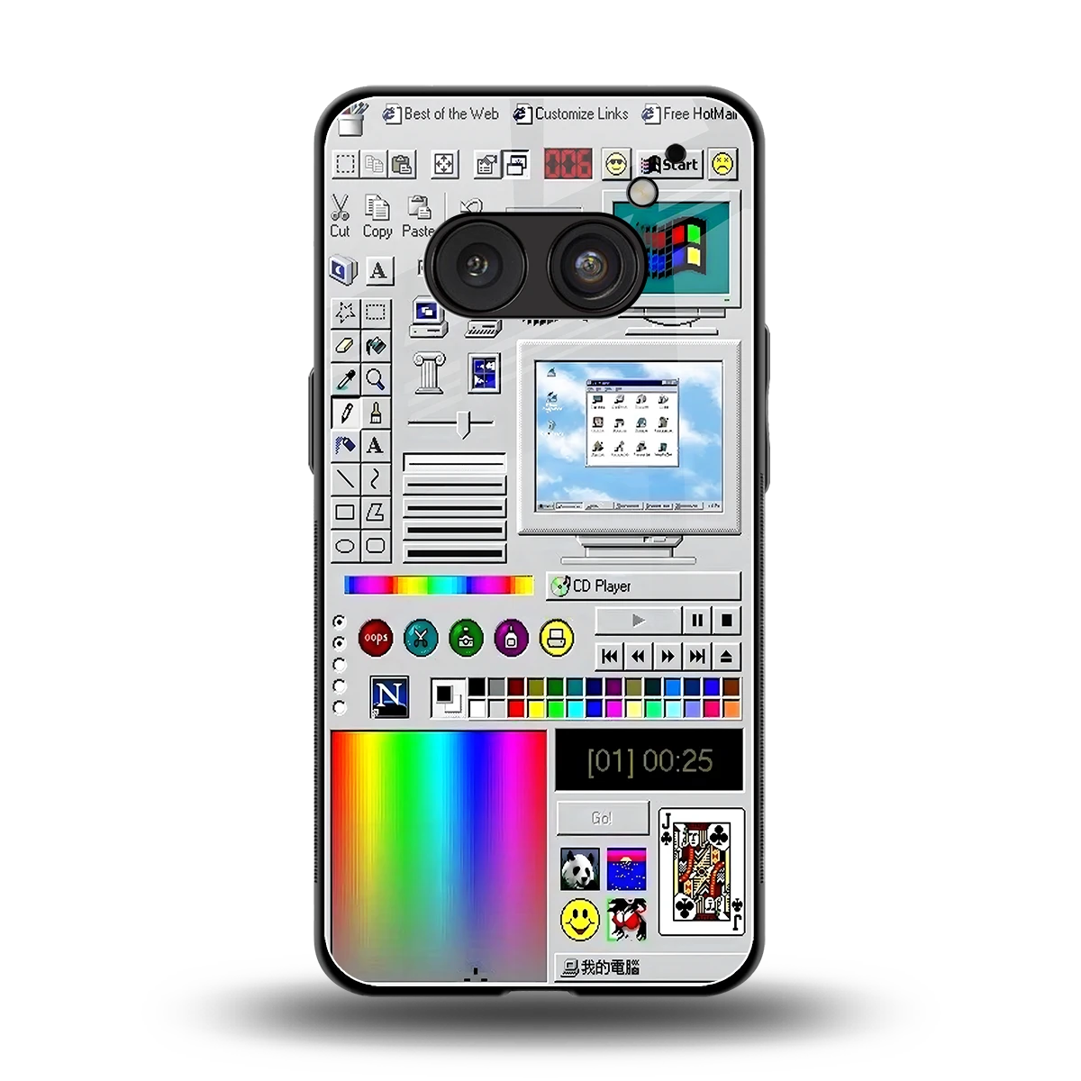 Paint Retro back phone cover | glass case for nothing phone 2a