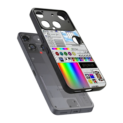 Paint Retro sleek nothing phone 3 cover with tempered glass back and TPU edges