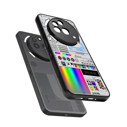 Paint Retro sleek nothing phone 3a pro cover with tempered glass back and TPU edges