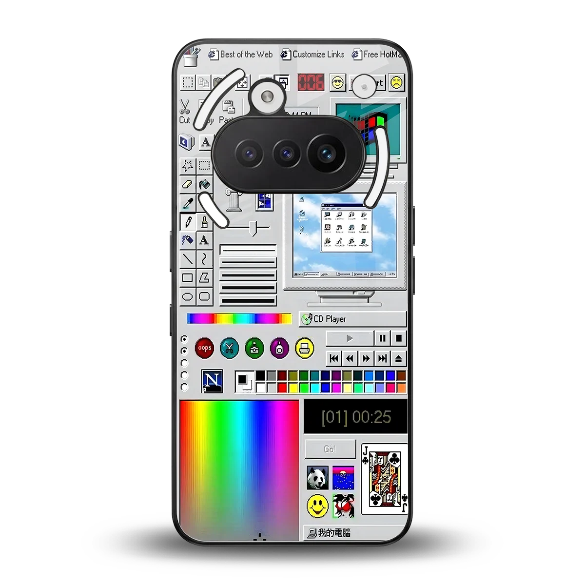 Paint Retro back phone cover | glass case for nothing phone 3a