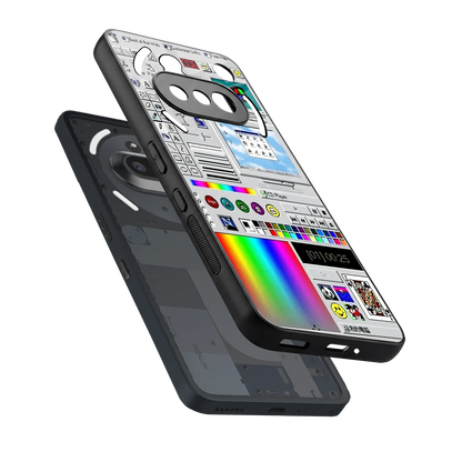Paint Retro sleek nothing phone 3a cover with tempered glass back and TPU edges