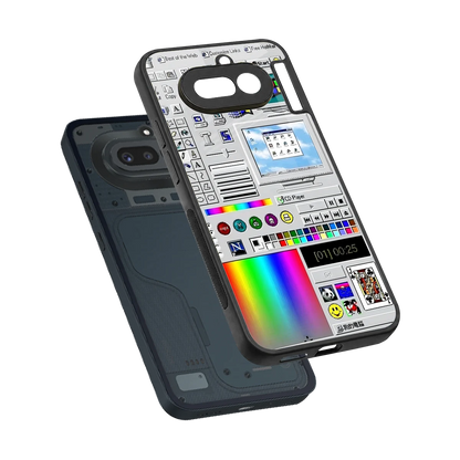 Paint Retro sleek nothing phone 4a cover with tempered glass back and TPU edges