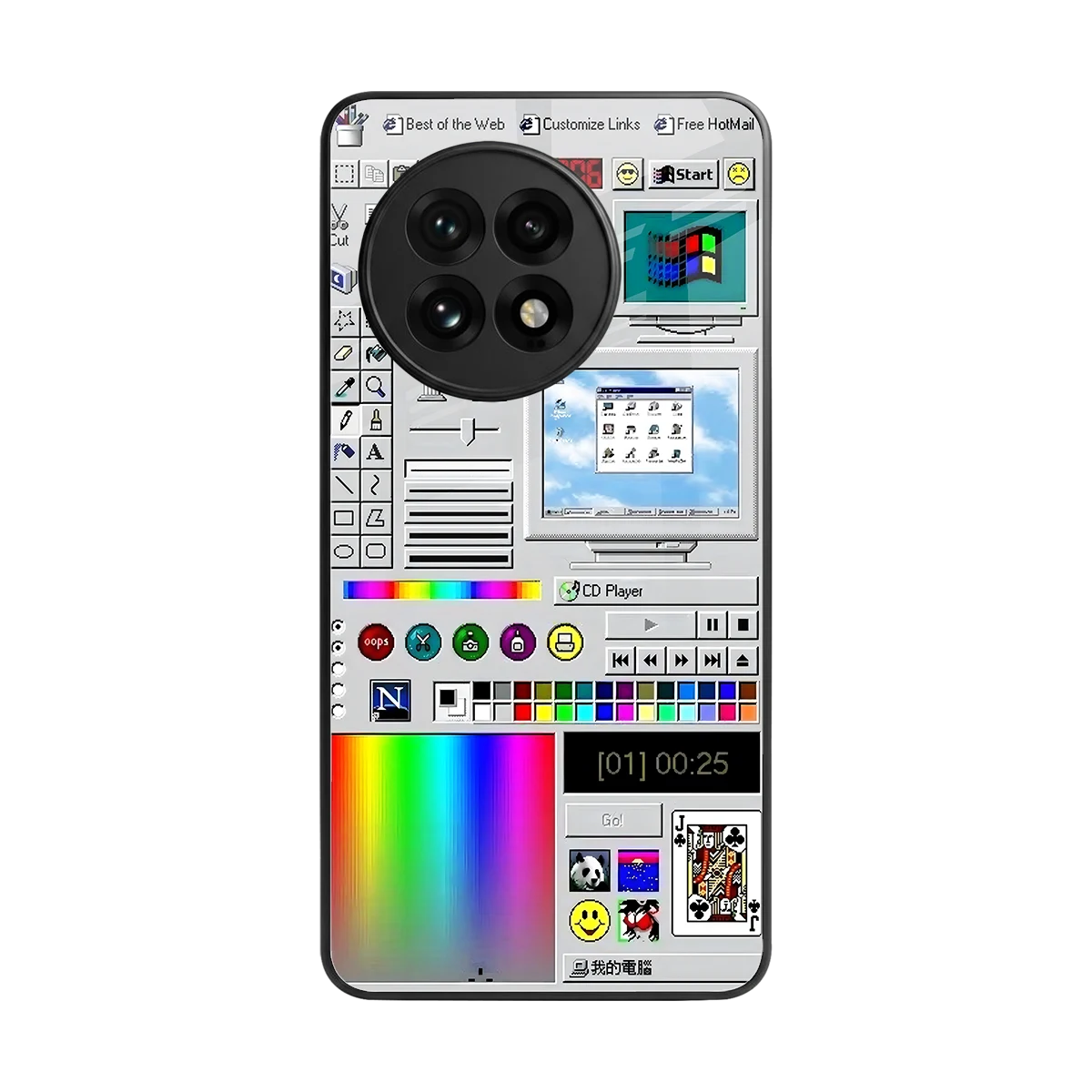 Paint Retro back phone cover | glass case for oneplus 13r