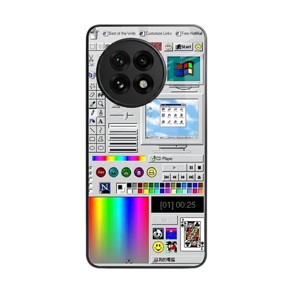 Paint Retro back phone cover | glass case for oneplus 13r