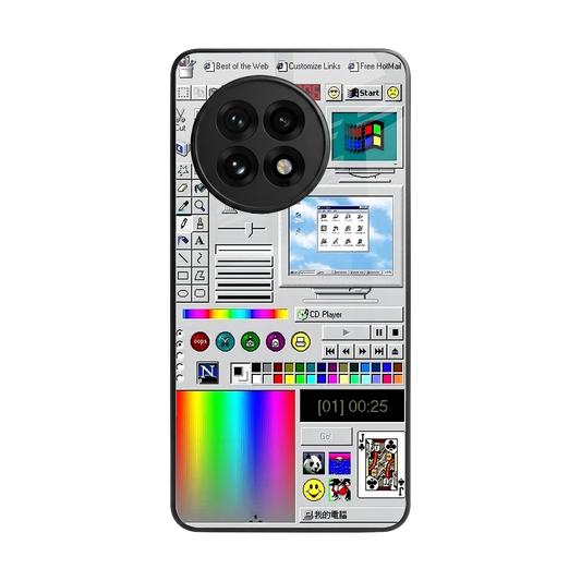 Paint Retro back phone cover | glass case for oneplus 13r
