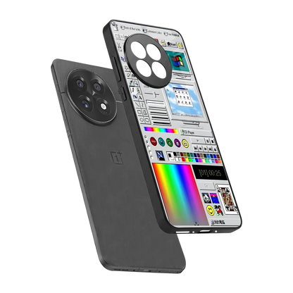Paint Retro sleek oneplus 13r cover with tempered glass back and TPU edges