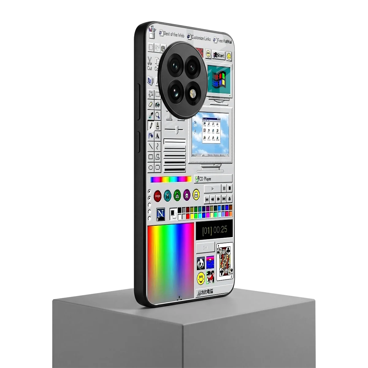 Paint Retro oneplus 13r mobile cover | shockproof glass phone case