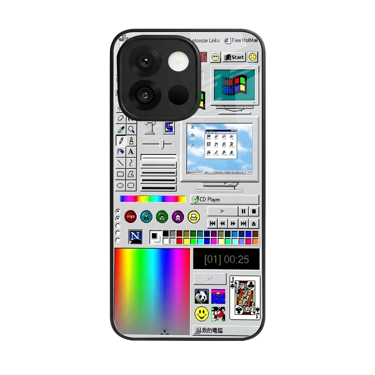 Paint Retro back phone cover | glass case for oneplus 13s