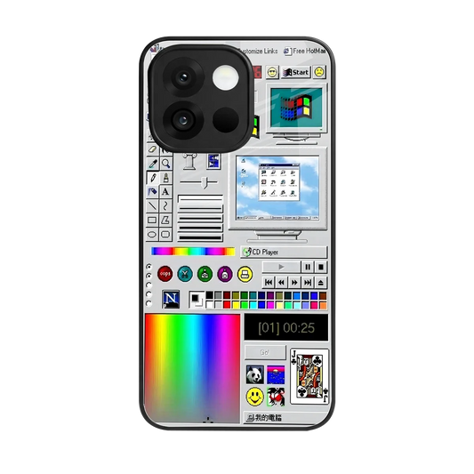 Paint Retro back phone cover | glass case for oneplus 13s