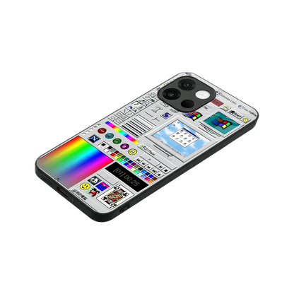 Paint Retro stylish phone case for oneplus 13s | glossy glass and slim fit