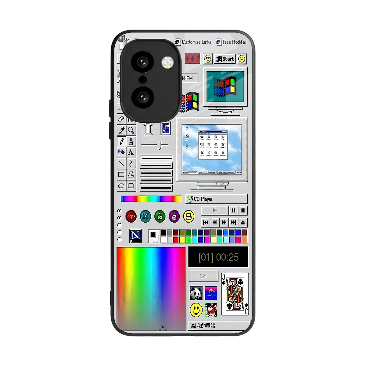 Paint Retro back phone cover | glass case for oneplus 15r