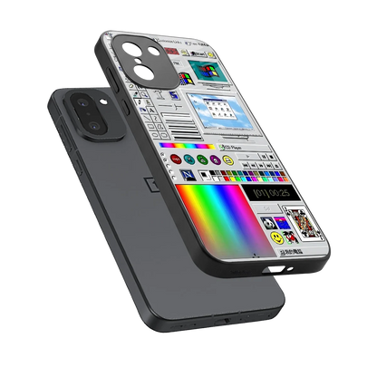 Paint Retro sleek oneplus 15r cover with tempered glass back and TPU edges