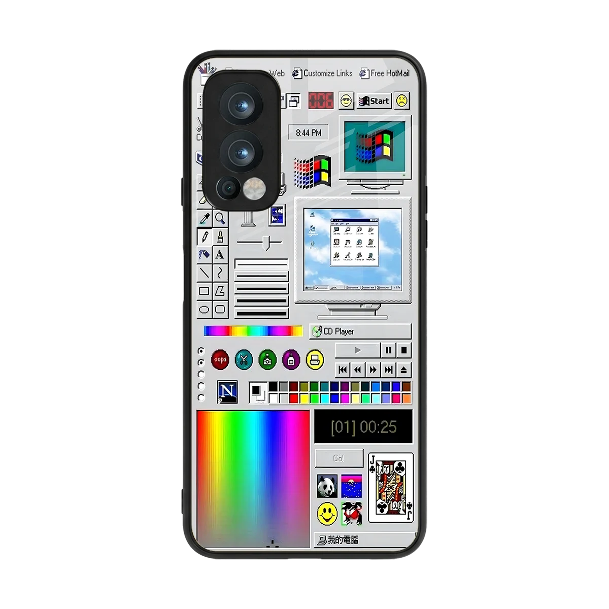 Paint Retro back phone cover | glass case for oneplus nord 2