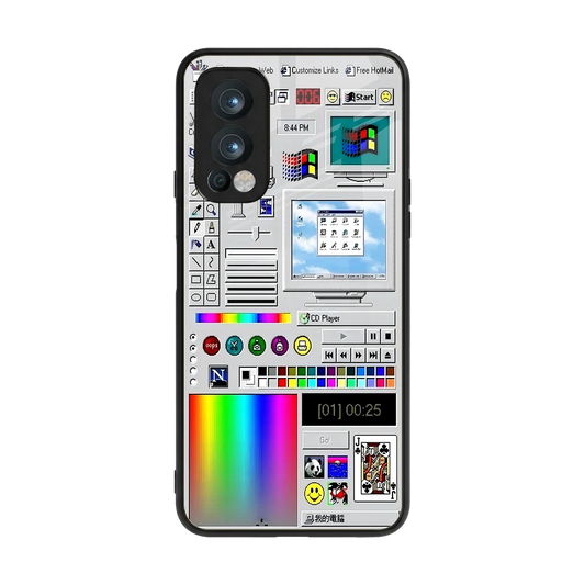 Paint Retro back phone cover | glass case for oneplus nord 2