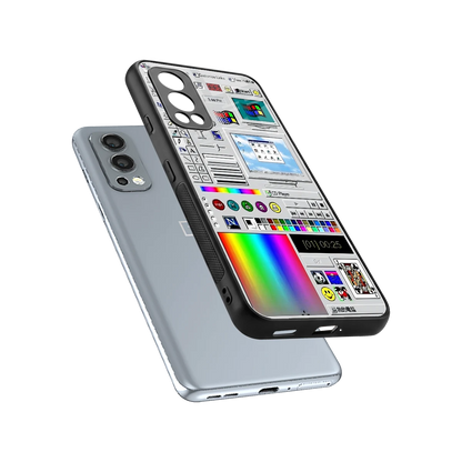 Paint Retro sleek oneplus nord 2 cover with tempered glass back and TPU edges