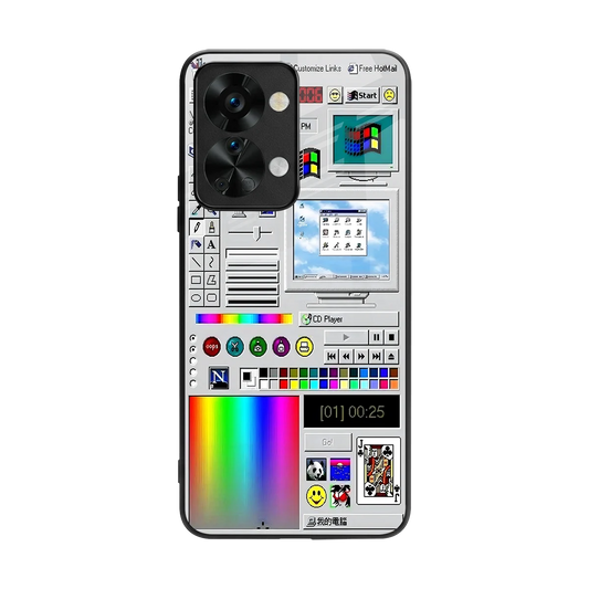 Paint Retro back phone cover | glass case for oneplus nord 2t