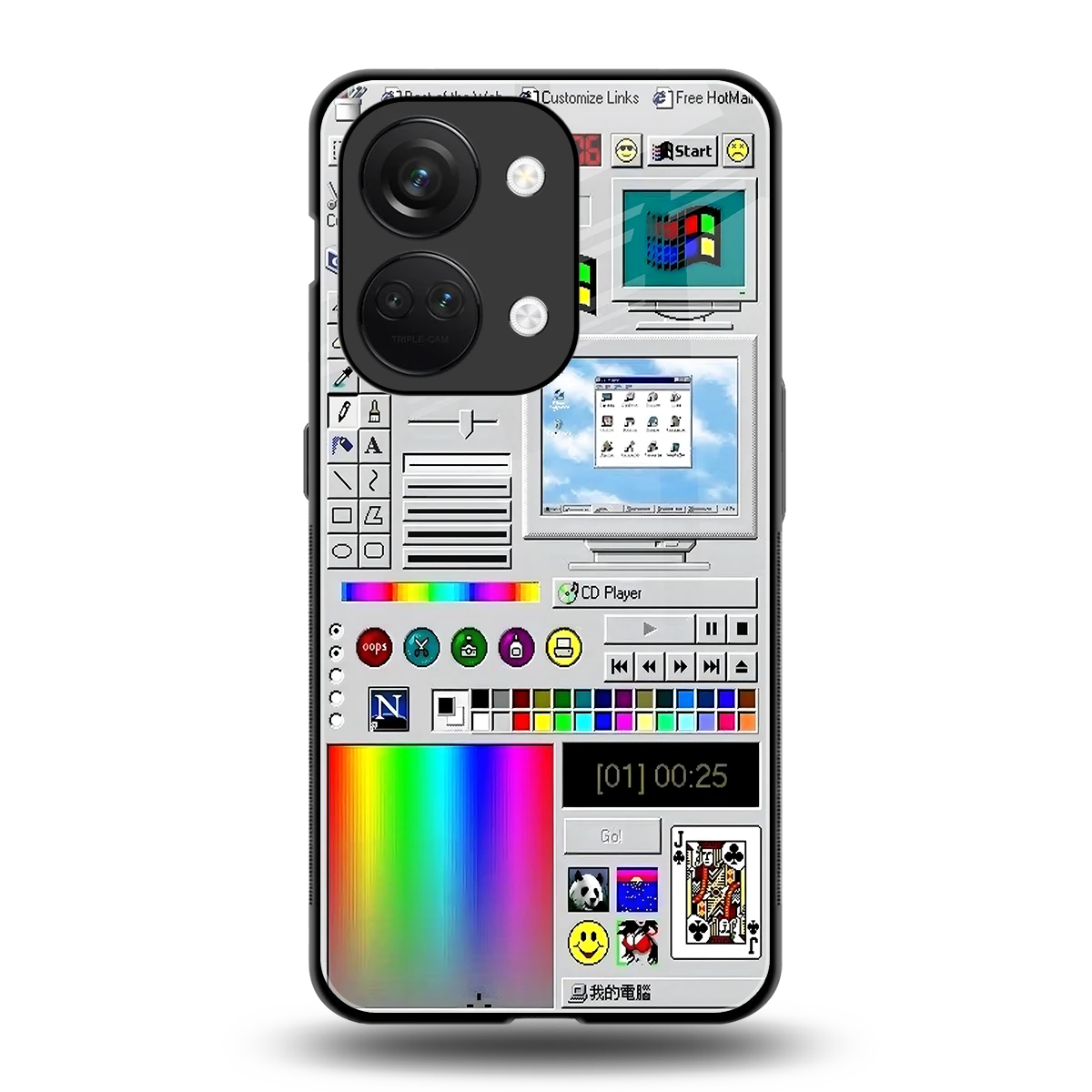 Paint Retro back phone cover | glass case for oneplus nord 3