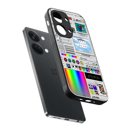 Paint Retro sleek oneplus nord 3 cover with tempered glass back and TPU edges