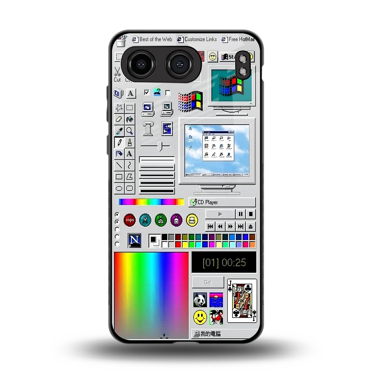 Paint Retro back phone cover | glass case for oneplus nord 4