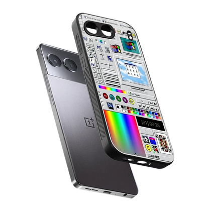 Paint Retro sleek oneplus nord 4 cover with tempered glass back and TPU edges