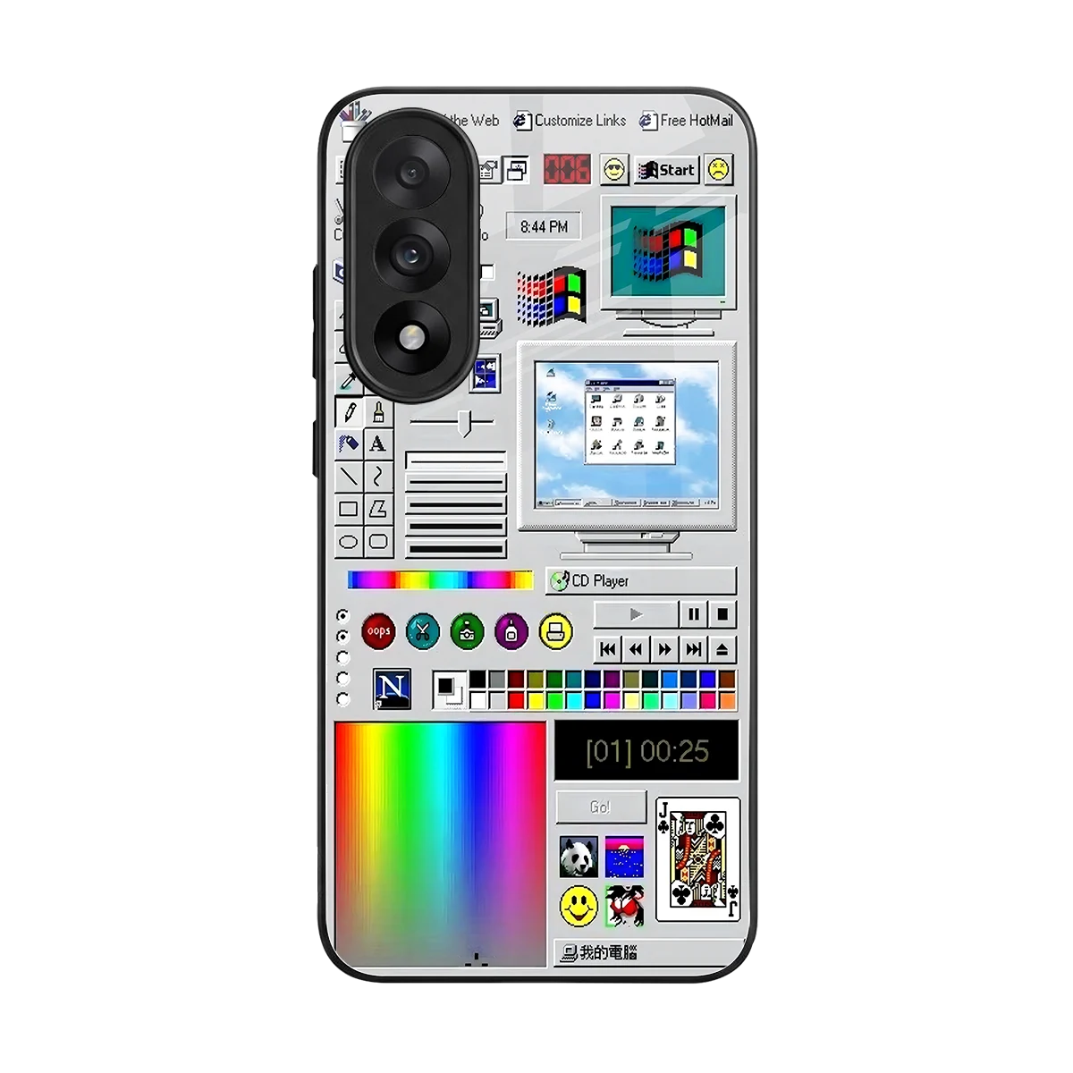 Paint Retro back phone cover | glass case for oneplus nord 5