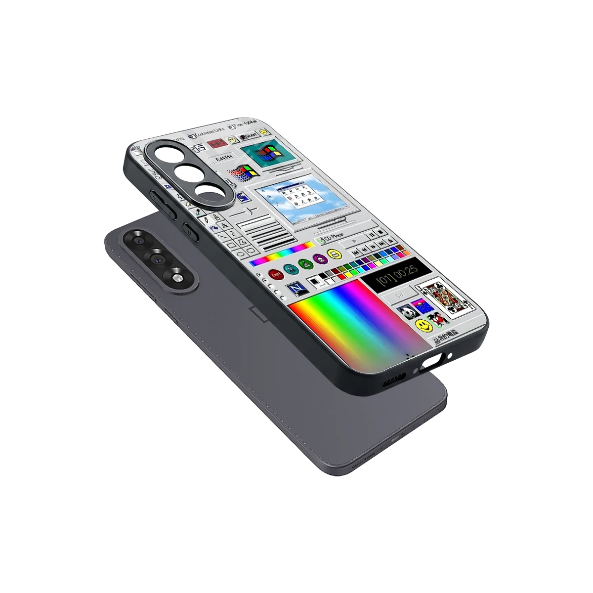 Paint Retro sleek oneplus nord 5 cover with tempered glass back and TPU edges