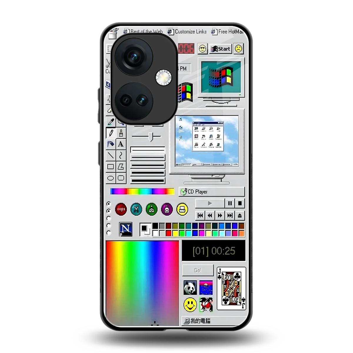 Paint Retro back phone cover | glass case for oneplus nord ce 3