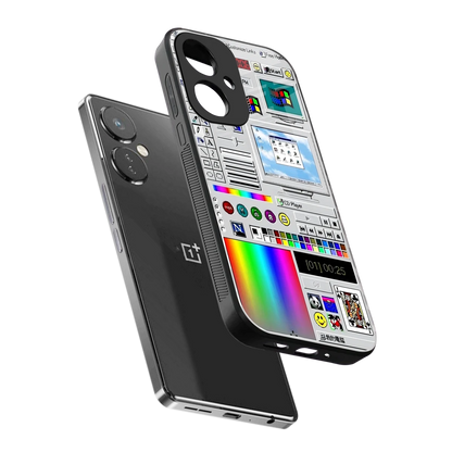 Paint Retro sleek oneplus nord ce 3 cover with tempered glass back and TPU edges