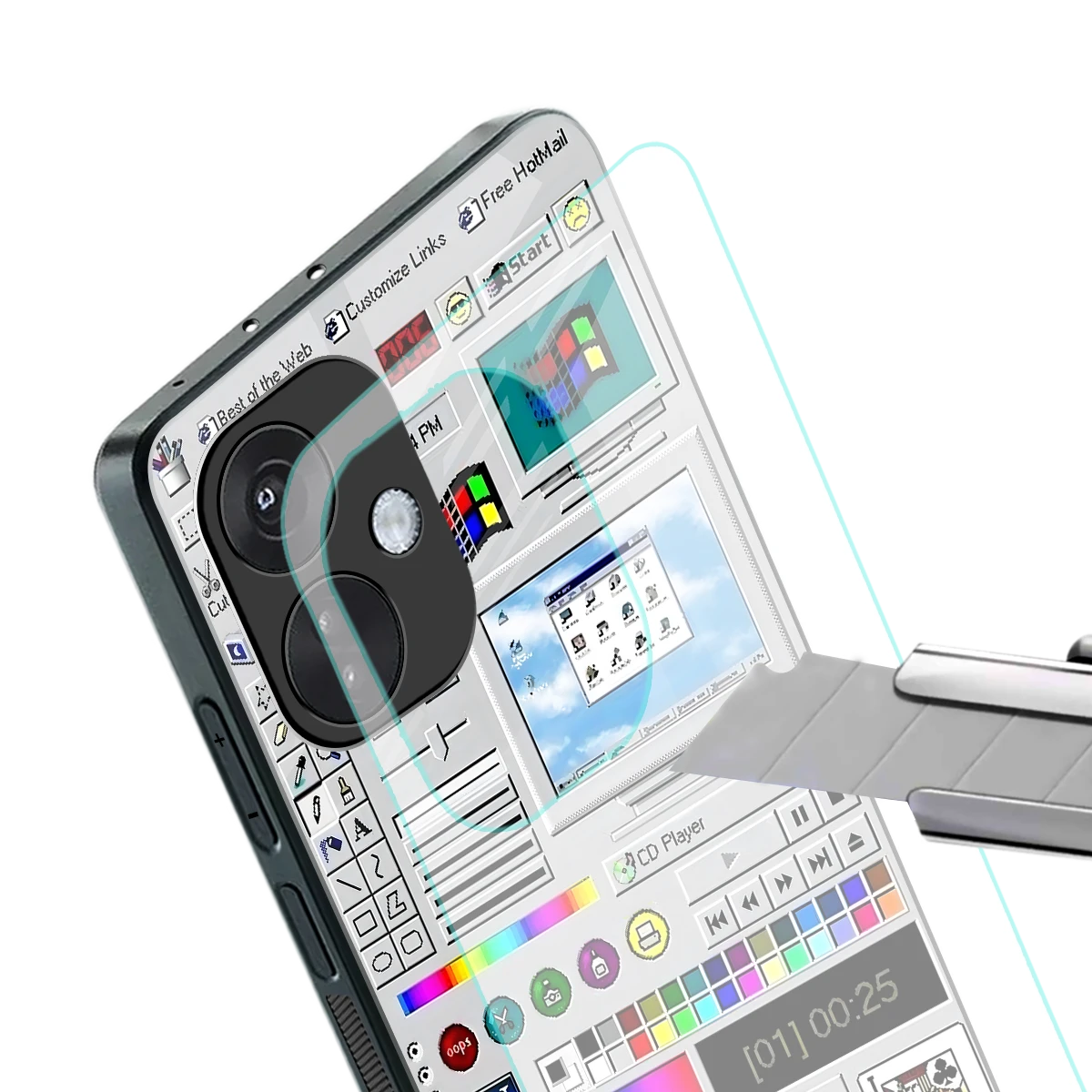 Paint Retro stylish phone case for oneplus nord ce 3 | glossy glass and slim fit