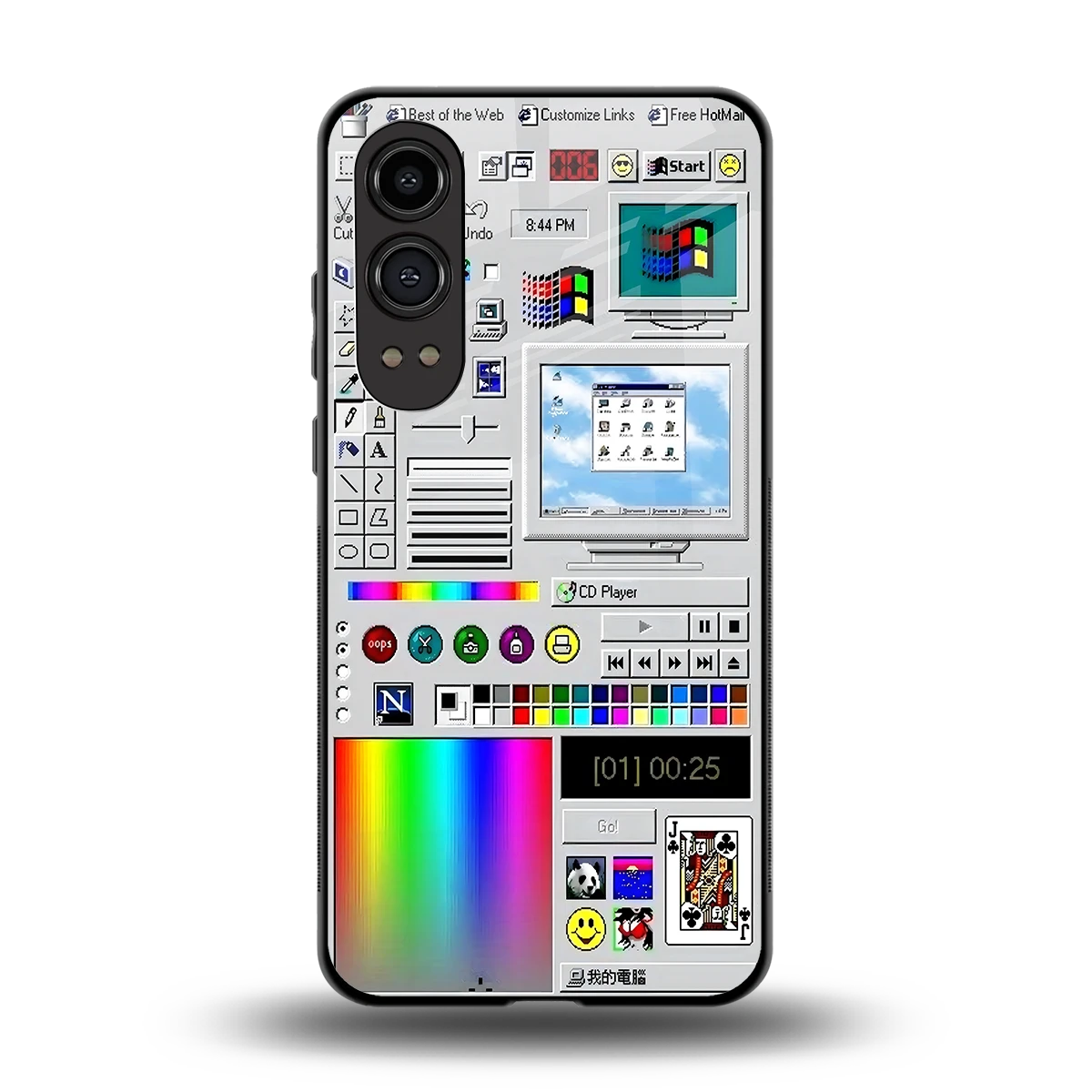 Paint Retro back phone cover | glass case for oneplus nord ce 4 lite