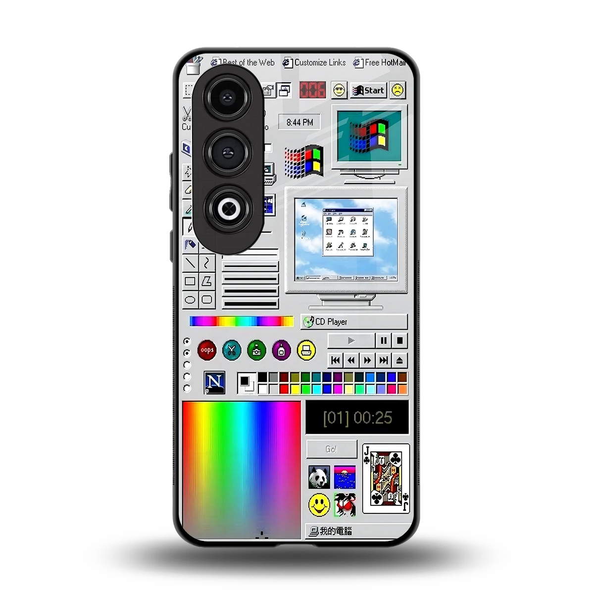 Paint Retro back phone cover | glass case for oneplus nord ce 4