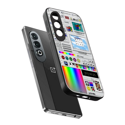 Paint Retro sleek oneplus nord ce 4 cover with tempered glass back and TPU edges
