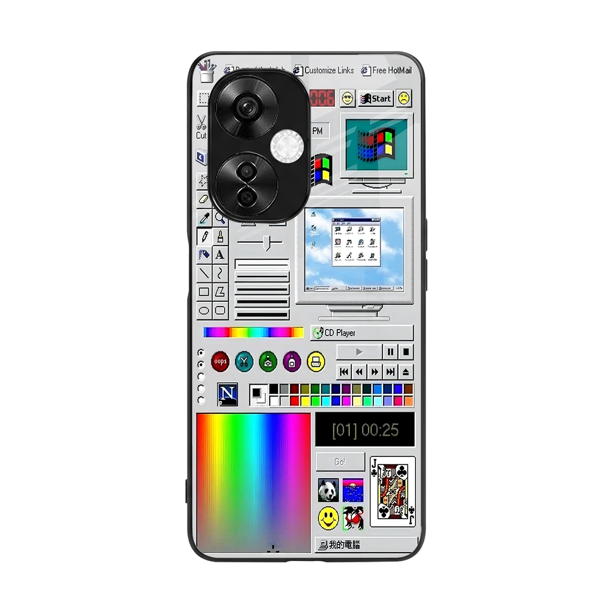 Paint Retro back phone cover | glass case for oneplus nord ce 3 lite