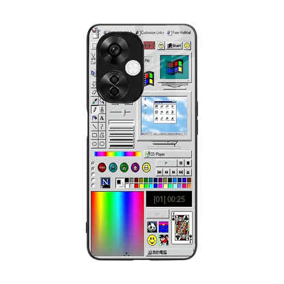 Paint Retro back phone cover | glass case for oneplus nord ce 3 lite