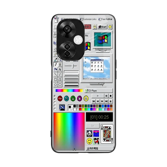 Paint Retro back phone cover | glass case for oneplus nord ce 3 lite
