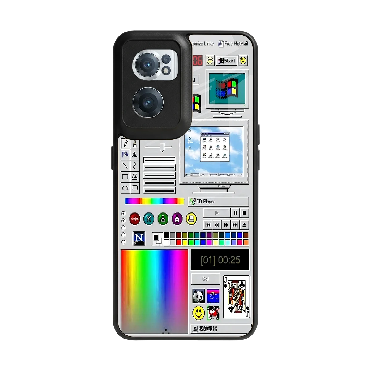 Paint Retro back phone cover | glass case for oneplus nord ce 2