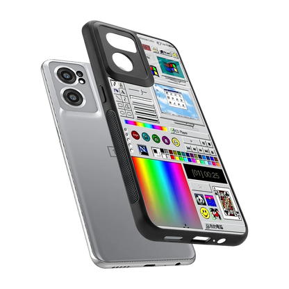 Paint Retro sleek oneplus nord ce 2 cover with tempered glass back and TPU edges