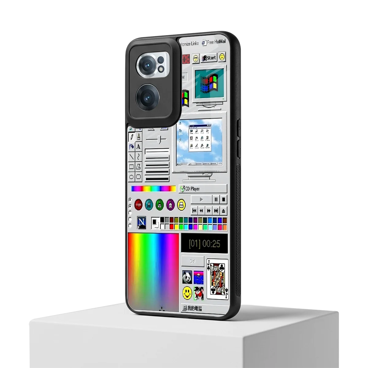 Paint Retro oneplus nord ce 2 mobile cover | shockproof glass phone case
