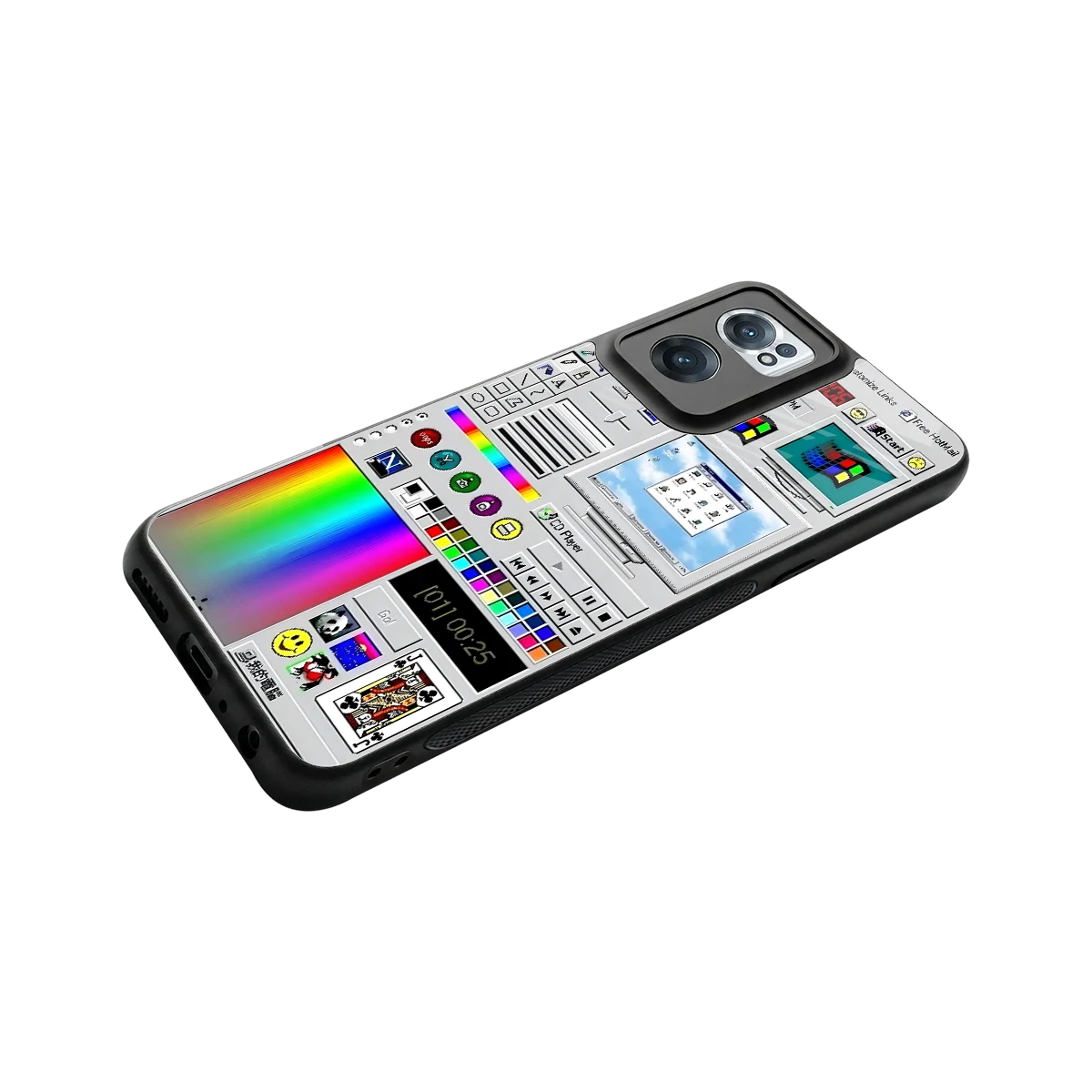 Paint Retro stylish phone case for oneplus nord ce 2 | glossy glass and slim fit