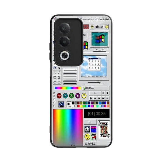 Paint Retro back phone cover | glass case for oppo a3 pro