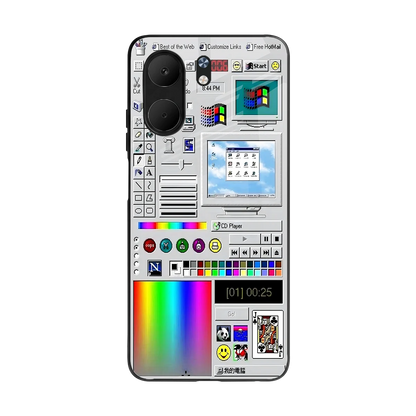 Paint Retro back phone cover | glass case for oppo a5x 5g